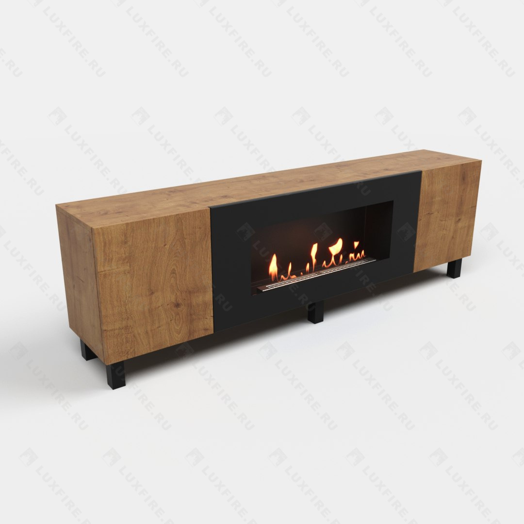 Тумба универсальная Lux Fire "Байкал Н" 1600, ножки, дуб вотан, с биокамином 900 по цене 69 248 руб.