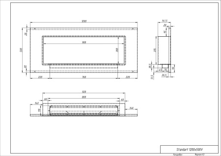 Биокамин "Русский огонь" Хай-тек 1200V встраиваемый с защитным стеклом по цене 40 250 руб.