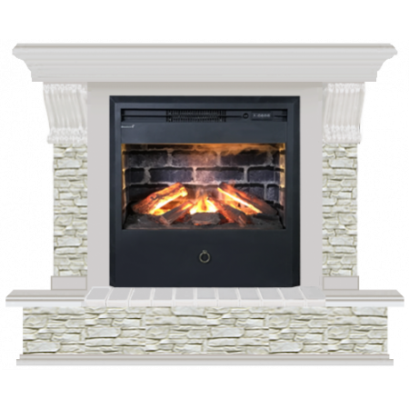 Панорама грот однотонный (беленый дуб)+Samba 3D