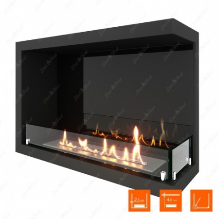 Биокамин угловой SteelHeat Leader 700 правый стекло + стемалит по цене 36 612 руб.