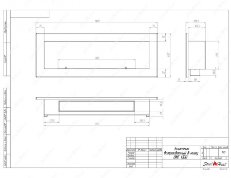 Биокамин SteelHeat ONE-V 1100 стекло + стемалит по цене 56 280 руб.