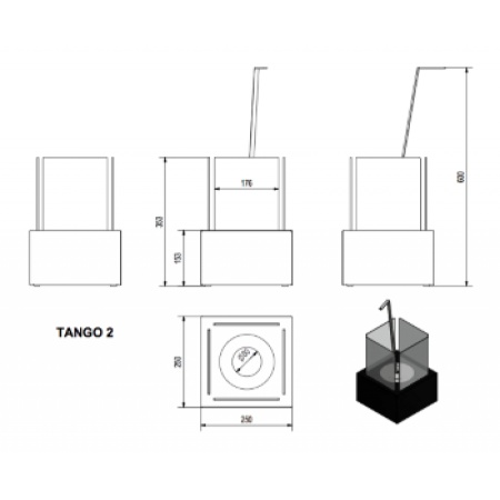 Биокамин Kratki TANGO 2 черный по цене 13 050 руб.
